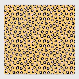 Магнитный плакат 3Х3 с принтом Желтый леопардовый принт в Екатеринбурге, Полимерный материал с магнитным слоем | 9 деталей размером 9*9 см | Тематика изображения на принте: желтый | леопардовый принт | паттерн | пятна | пятнистый | розовый | текстура