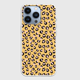 Чехол для iPhone 13 Pro с принтом Желтый леопардовый принт в Екатеринбурге,  |  | желтый | леопардовый принт | паттерн | пятна | пятнистый | розовый | текстура