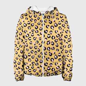 Женская куртка 3D с принтом Желтый леопардовый принт в Екатеринбурге, ткань верха — 100% полиэстер, подклад — флис | прямой крой, подол и капюшон оформлены резинкой с фиксаторами, два кармана без застежек по бокам, один большой потайной карман на груди. Карман на груди застегивается на липучку | желтый | леопардовый принт | паттерн | пятна | пятнистый | розовый | текстура
