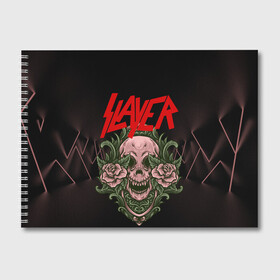 Альбом для рисования с принтом SLAYER | УБИЙЦА (Z) в Екатеринбурге, 100% бумага
 | матовая бумага, плотность 200 мг. | rock | slayer | грув метал | джеф ханнем | керри кинг | ню метал | рок | трэш метал