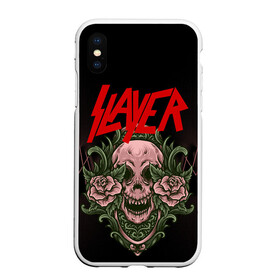 Чехол для iPhone XS Max матовый с принтом SLAYER | УБИЙЦА (Z) в Екатеринбурге, Силикон | Область печати: задняя сторона чехла, без боковых панелей | rock | slayer | грув метал | джеф ханнем | керри кинг | ню метал | рок | трэш метал