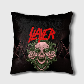 Подушка 3D с принтом SLAYER | УБИЙЦА (Z) в Екатеринбурге, наволочка – 100% полиэстер, наполнитель – холлофайбер (легкий наполнитель, не вызывает аллергию). | состоит из подушки и наволочки. Наволочка на молнии, легко снимается для стирки | rock | slayer | грув метал | джеф ханнем | керри кинг | ню метал | рок | трэш метал