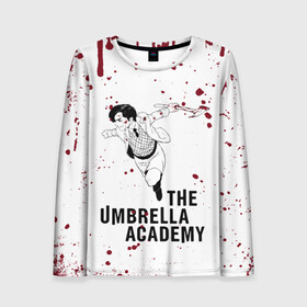Женский лонгслив 3D с принтом Number 5 | The Umbrella Academy (Z) в Екатеринбурге, 100% полиэстер | длинные рукава, круглый вырез горловины, полуприлегающий силуэт | 5 | dark horse comics | netflix | number 5 | the umbrella academy | umbrella | академия амбрелла | комикс | комильфо | номер 5 | реджинальд харгривз | харгривз | хэйзел