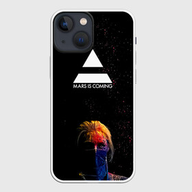 Чехол для iPhone 13 mini с принтом MARS IS COMING 30StM в Екатеринбурге,  |  | 30 seconds to mars | 30 секунд до марса | 30 фстм | 30stm | 30сдм | jared leto | rock band | thirty seconds to mars | альтернативный | гранж | джаред лето | нео | пост | прогрессивный | рок группа | фети секондс ту марс | хард | шеннон