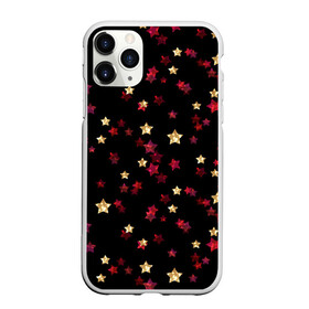 Чехол для iPhone 11 Pro Max матовый с принтом Блестящие звезды на черном в Екатеринбурге, Силикон |  | абстрактный | блеск | детский | женский | звезды | золото | золотые звезды