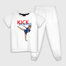 Детская пижама хлопок с принтом Кикбокс в Екатеринбурге, 100% хлопок |  брюки и футболка прямого кроя, без карманов, на брюках мягкая резинка на поясе и по низу штанин
 | бокс | единоборства | кикбоксинг | спорт. | удар
