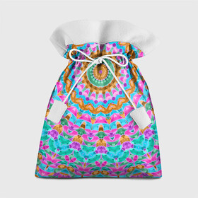 Подарочный 3D мешок с принтом разноцветный калейдоскоп  в Екатеринбурге, 100% полиэстер | Размер: 29*39 см | детский | женский | калейдоскоп | круглый | орнамент | розовый | этнический