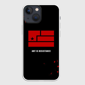 Чехол для iPhone 13 mini с принтом Art is resistance в Екатеринбурге,  |  | alternative | metall | music | nin | nine inch nails | rock | альтернатива | металл | музыка | найн ич нэилс | рок