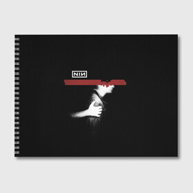 Альбом для рисования с принтом Nine Inch Nails в Екатеринбурге, 100% бумага
 | матовая бумага, плотность 200 мг. | Тематика изображения на принте: alternative | metall | music | nin | nine inch nails | rock | альтернатива | металл | музыка | найн ич нэилс | рок | трент резнор