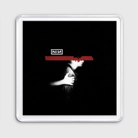 Магнит 55*55 с принтом Nine Inch Nails в Екатеринбурге, Пластик | Размер: 65*65 мм; Размер печати: 55*55 мм | Тематика изображения на принте: alternative | metall | music | nin | nine inch nails | rock | альтернатива | металл | музыка | найн ич нэилс | рок | трент резнор