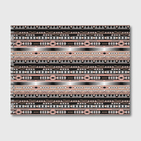 Альбом для рисования с принтом Полосатый этнический орнамент  в Екатеринбурге, 100% бумага
 | матовая бумага, плотность 200 мг. | абстрактный | геометрические фигуры | коричневый | полосатый узор | полосы | черный и коричневый | этнический
