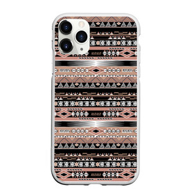 Чехол для iPhone 11 Pro матовый с принтом Полосатый этнический орнамент  в Екатеринбурге, Силикон |  | абстрактный | геометрические фигуры | коричневый | полосатый узор | полосы | черный и коричневый | этнический