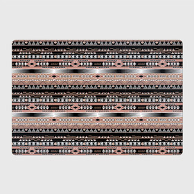 Магнитный плакат 3Х2 с принтом Полосатый этнический орнамент  в Екатеринбурге, Полимерный материал с магнитным слоем | 6 деталей размером 9*9 см | абстрактный | геометрические фигуры | коричневый | полосатый узор | полосы | черный и коричневый | этнический