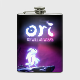 Фляга с принтом Ori and the Will of the Wisps в Екатеринбурге, металлический корпус | емкость 0,22 л, размер 125 х 94 мм. Виниловая наклейка запечатывается полностью | Тематика изображения на принте: adventure | computer game | looks to the sky | ori | ori and the will of the wisps | spirit of the forest | в небо | дух леса | компьютерная игра | ори | ори и блуждающие огоньки | приключения | смотрит