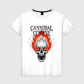 Женская футболка хлопок с принтом Cannibal Corpse | Труп Каннибала (Z) в Екатеринбурге, 100% хлопок | прямой крой, круглый вырез горловины, длина до линии бедер, слегка спущенное плечо | cannibal | cannibal corpse | corpse | death metal | deathgrind | алекс уэбстер | брутальный дэт метал | дэт метал | дэтграйнд | пол мазуркевич | роб барретт | труп каннибала