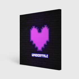 Холст квадратный с принтом UNDERTALE PURPLE HEART в Екатеринбурге, 100% ПВХ |  | sans | undertale | андертале | андертейл | игра | подземная история | подземная сказка | санс | сердце | ундертале