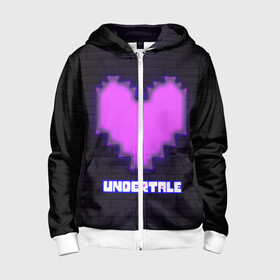 Детская толстовка 3D на молнии с принтом UNDERTALE PURPLE HEART в Екатеринбурге, 100% полиэстер |  манжеты и пояс оформлены широкой мягкой резинкой, двухслойный капюшон со шнурком для регулировки, спереди карманы и застежка-молния
 | Тематика изображения на принте: sans | undertale | андертале | андертейл | игра | подземная история | подземная сказка | санс | сердце | ундертале