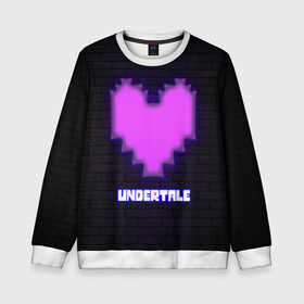 Детский свитшот 3D с принтом UNDERTALE PURPLE HEART в Екатеринбурге, 100% полиэстер | свободная посадка, прямой крой, мягкая тканевая резинка на рукавах и понизу свитшота | Тематика изображения на принте: sans | undertale | андертале | андертейл | игра | подземная история | подземная сказка | санс | сердце | ундертале