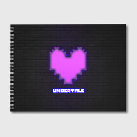 Альбом для рисования с принтом UNDERTALE PURPLE HEART в Екатеринбурге, 100% бумага
 | матовая бумага, плотность 200 мг. | sans | undertale | андертале | андертейл | игра | подземная история | подземная сказка | санс | сердце | ундертале