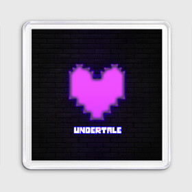 Магнит 55*55 с принтом UNDERTALE PURPLE HEART в Екатеринбурге, Пластик | Размер: 65*65 мм; Размер печати: 55*55 мм | sans | undertale | андертале | андертейл | игра | подземная история | подземная сказка | санс | сердце | ундертале