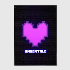 Постер с принтом UNDERTALE PURPLE HEART в Екатеринбурге, 100% бумага
 | бумага, плотность 150 мг. Матовая, но за счет высокого коэффициента гладкости имеет небольшой блеск и дает на свету блики, но в отличии от глянцевой бумаги не покрыта лаком | sans | undertale | андертале | андертейл | игра | подземная история | подземная сказка | санс | сердце | ундертале