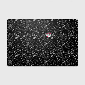Головоломка Пазл магнитный 126 элементов с принтом Черно-белый геометрический  в Екатеринбурге, полимерный материал с магнитным слоем | 126 деталей, размер изделия —  180*270 мм | абстрактный | аппликация | геометрический | модный | треугольники | футбол | футбольный клуб | черно белый | черный фон