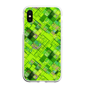 Чехол для iPhone XS Max матовый с принтом Ярко-зеленый абстрактный узор в Екатеринбурге, Силикон | Область печати: задняя сторона чехла, без боковых панелей | абстрактный | геометрический | детский | зеленый неоновый | креативный | модный | молодежный | неоновый | яркий зеленый
