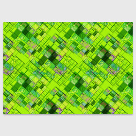 Поздравительная открытка с принтом Ярко-зеленый абстрактный узор в Екатеринбурге, 100% бумага | плотность бумаги 280 г/м2, матовая, на обратной стороне линовка и место для марки
 | абстрактный | геометрический | детский | зеленый неоновый | креативный | модный | молодежный | неоновый | яркий зеленый