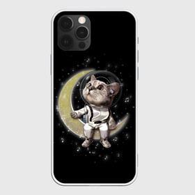 Чехол для iPhone 12 Pro Max с принтом КОТИК НА ЛУНЕ в Екатеринбурге, Силикон |  | astronawt | cat | dark | music | night | space | stars | астронавт | животные | звезды | звери | космонавт | космос | кот | котик | музыка | ночь | плеер | скафандр