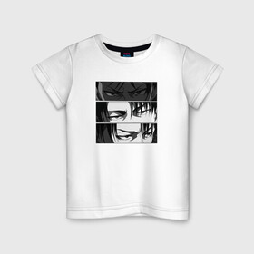 Детская футболка хлопок с принтом Леви Аккерман/атака титанов в Екатеринбурге, 100% хлопок | круглый вырез горловины, полуприлегающий силуэт, длина до линии бедер | shingeki no kyojin | аниме | атака титанов | леви | леви аккерман