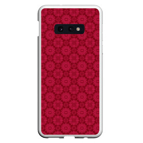 Чехол для Samsung S10E с принтом Красный ажурный орнамент  в Екатеринбурге, Силикон | Область печати: задняя сторона чехла, без боковых панелей | ажурный | восточный | детский | женский | красный | однотонный | орнамент