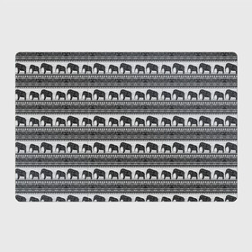 Магнитный плакат 3Х2 с принтом Черно-белый узор слоны в Екатеринбурге, Полимерный материал с магнитным слоем | 6 деталей размером 9*9 см | африканский | монохромный узор | орнамент | полосы | серый | серый и черный | слоны | этнический