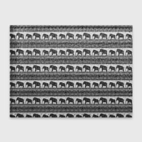 Обложка для студенческого билета с принтом Черно-белый узор слоны в Екатеринбурге, натуральная кожа | Размер: 11*8 см; Печать на всей внешней стороне | африканский | монохромный узор | орнамент | полосы | серый | серый и черный | слоны | этнический