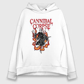 Женское худи Oversize хлопок с принтом Cannibal Corpse | Труп Каннибала (Z) в Екатеринбурге, френч-терри — 70% хлопок, 30% полиэстер. Мягкий теплый начес внутри —100% хлопок | боковые карманы, эластичные манжеты и нижняя кромка, капюшон на магнитной кнопке | cannibal | cannibal corpse | corpse | death metal | deathgrind | алекс уэбстер | брутальный дэт метал | дэт метал | дэтграйнд | пол мазуркевич | роб барретт | труп каннибала