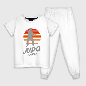Детская пижама хлопок с принтом Дзюдо Мастер в Екатеринбурге, 100% хлопок |  брюки и футболка прямого кроя, без карманов, на брюках мягкая резинка на поясе и по низу штанин
 | fighter | japan | judo | mma | sport | ufc | warrior | боец | бой | воин | дзюдо | дзюдоист | единоборства | карате | поединок | спорт | спортсмен | чемпион | япония