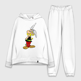 Женский костюм хлопок Oversize с принтом Скромный Астерикс в Екатеринбурге,  |  | asterix and obelix | cartoon | character | comic | magic potion | sword | wings helmet | астерикс и обеликс | комикс | магическое зелье силы | меч | мультфильм | персонаж | шлем с крыльями