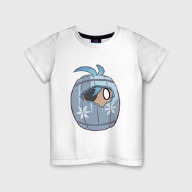 Детская футболка хлопок с принтом Бомбочка Кэйа в Екатеринбурге, 100% хлопок | круглый вырез горловины, полуприлегающий силуэт, длина до линии бедер | арт | бомба | бомбочка | бочка | кейа | крио | кэйа | лёд | мондштадт | рисунок | холод