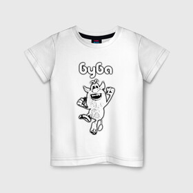 Детская футболка хлопок с принтом Booba / Буба в Екатеринбурге, 100% хлопок | круглый вырез горловины, полуприлегающий силуэт, длина до линии бедер | booba | буба | буба мультфильм | гуга | детские | домовенок | домовой | дуда | лула | малышам | мультик