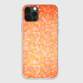 Чехол для iPhone 12 Pro с принтом Оранжевая пиксель абстракция в Екатеринбурге, силикон | область печати: задняя сторона чехла, без боковых панелей | Тематика изображения на принте: halloween | pixel art | абстракция | оранжевый | осенний | пиксели | пиксель арт | пиксельный | рыжий | хэллоуин