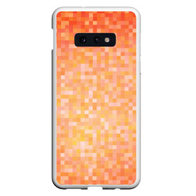 Чехол для Samsung S10E с принтом Оранжевая пиксель абстракция в Екатеринбурге, Силикон | Область печати: задняя сторона чехла, без боковых панелей | halloween | pixel art | абстракция | оранжевый | осенний | пиксели | пиксель арт | пиксельный | рыжий | хэллоуин