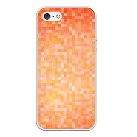 Чехол для iPhone 5/5S матовый с принтом Оранжевая пиксель абстракция в Екатеринбурге, Силикон | Область печати: задняя сторона чехла, без боковых панелей | halloween | pixel art | абстракция | оранжевый | осенний | пиксели | пиксель арт | пиксельный | рыжий | хэллоуин
