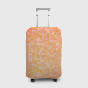 Чехол для чемодана 3D с принтом Оранжевая пиксель абстракция в Екатеринбурге, 86% полиэфир, 14% спандекс | двустороннее нанесение принта, прорези для ручек и колес | halloween | pixel art | абстракция | оранжевый | осенний | пиксели | пиксель арт | пиксельный | рыжий | хэллоуин