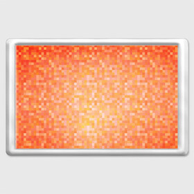 Магнит 45*70 с принтом Оранжевая пиксель абстракция в Екатеринбурге, Пластик | Размер: 78*52 мм; Размер печати: 70*45 | halloween | pixel art | абстракция | оранжевый | осенний | пиксели | пиксель арт | пиксельный | рыжий | хэллоуин