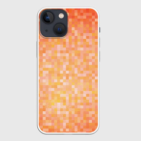 Чехол для iPhone 13 mini с принтом Оранжевая пиксель абстракция в Екатеринбурге,  |  | halloween | pixel art | абстракция | оранжевый | осенний | пиксели | пиксель арт | пиксельный | рыжий | хэллоуин