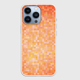 Чехол для iPhone 13 Pro с принтом Оранжевая пиксель абстракция в Екатеринбурге,  |  | Тематика изображения на принте: halloween | pixel art | абстракция | оранжевый | осенний | пиксели | пиксель арт | пиксельный | рыжий | хэллоуин