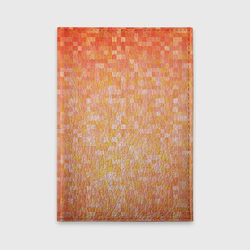 Обложка для автодокументов с принтом Оранжевая пиксель абстракция в Екатеринбурге, натуральная кожа |  размер 19,9*13 см; внутри 4 больших “конверта” для документов и один маленький отдел — туда идеально встанут права | halloween | pixel art | абстракция | оранжевый | осенний | пиксели | пиксель арт | пиксельный | рыжий | хэллоуин