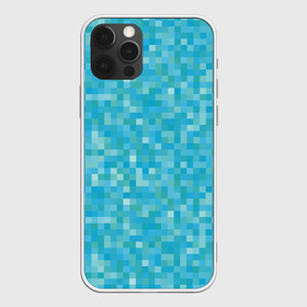 Чехол для iPhone 12 Pro с принтом Бирюзовая пиксель абстракция в Екатеринбурге, силикон | область печати: задняя сторона чехла, без боковых панелей | pixel art | абстракция | бирюзовый | изумрудный | пиксели | пиксель арт | пиксельный