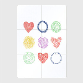 Магнитный плакат 2Х3 с принтом Цветные сердца и круги в Екатеринбурге, Полимерный материал с магнитным слоем | 6 деталей размером 9*9 см | Тематика изображения на принте: карандаш | круги | рисование | сердце | узор