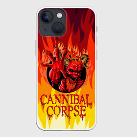 Чехол для iPhone 13 mini с принтом Cannibal Corpse | Труп Канниба в Екатеринбурге,  |  | cannibal | cannibal corpse | corpse | death metal | deathgrind | алекс уэбстер | брутальный дэт метал | дэт метал | дэтграйнд | пол мазуркевич | роб барретт | труп каннибала