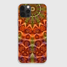 Чехол для iPhone 12 Pro Max с принтом Оранжево-оливковый калейдоскоп в Екатеринбурге, Силикон |  | калейдоскоп | коричневый | круглый орнамент | модный | мозаика | мозаичный узор | оливковый | оранжевый | орнамент | этнический